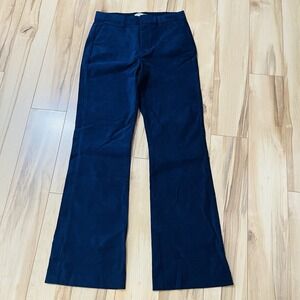 Outerknown Women's Sz 6 Avery Corduroy Flared Pants Navy Blue 10" Rise 30x32